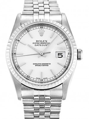 rolex datejust 36mm vit urtavla 16220-3
