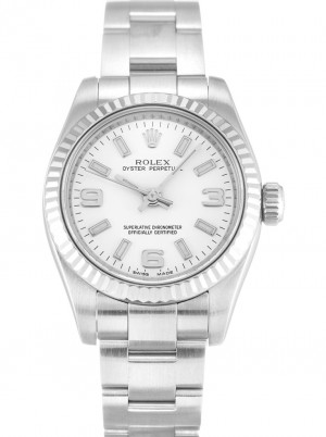 rolex oyster perpetual lady 26mm vit urtavla 176234