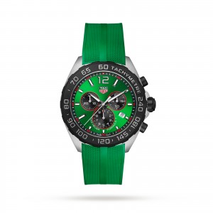 TAG Heuer formula 1 quartz kronograf 200m 43mm herrklocka grönt gummi CAZ101AP.FT8056